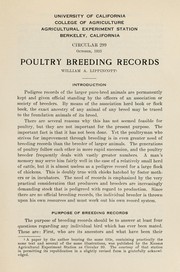 Cover of: Poultry breeding records