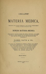 Cover of: Organic materia medica | 