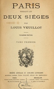 Cover of: Paris pendant les deux sièges