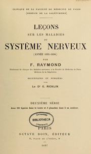 Cover of: Leçons sur les maladies du système nerveux by Fulgence Raymond