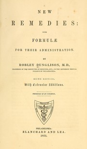 Cover of: New remedies by Robley Dunglison