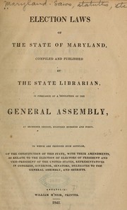 Election laws of the state of Maryland by Maryland