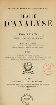 Cover of: Traite d'analyse by Emile Picard
