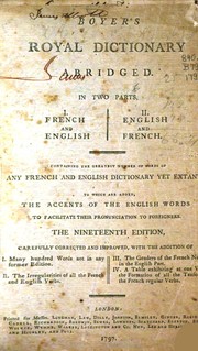 Cover of: Boyer's Royal Dictionary Abridged. by Abel Boyer