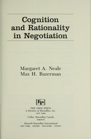 Cover of: Cognition and rationality innegotiation | Margaret Ann Neale