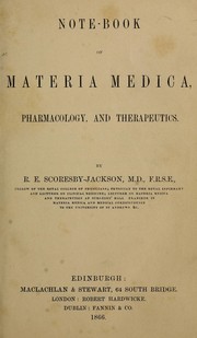 Cover of: Note-book of materia medica, pharmacology, and therapeutics