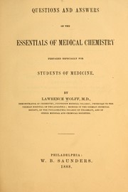 Cover of: Questions and answers on the essentials of medical chemistry. by Lawrence Wolff