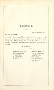 Cover of: Wickedness in high places: a discourse occasioned by the bill for the government of Kanzas [sic] and Nebraska, passed in the Senate of the United States, March 4, 1854, delivered in the North Presbyterian Church, of  Chicago, March 5, 1854