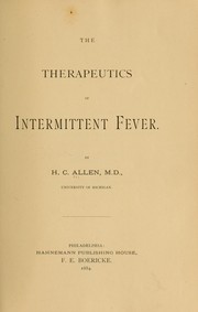 Cover of: The Therapeutics of intermittent fever
