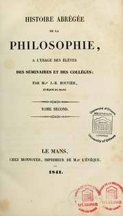 Cover of: Histoire abrégée de la philosophie by J. B. Bouvier