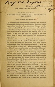 Cover of: A history of the Agricultural and Mechanical college