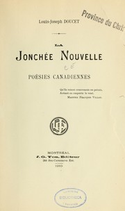 Cover of: La Jonchée nouvelle: poésies canadiennes ...