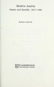 Cover of: Modern Austria by Barbara Jelavich