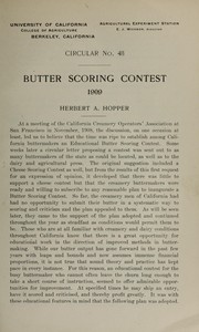 Cover of: Butter scoring contest, 1909