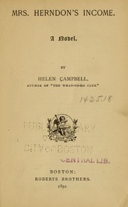 Cover of: Mrs. Herndon's income by Helen Stuart Campbell