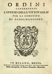 Ordini concernenti l'Ufficio delle vittovaglie per la ciomunità di Casalmaggiore by Pietro Camisiani