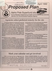 Cover of: Proposed plan, Idaho Pole Superfund site by Montana. Dept. of Health and Environmental Sciences