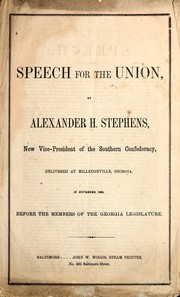 Cover of: Speech for the Union