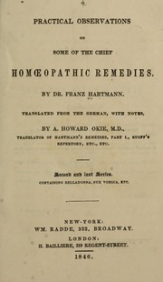 Cover of: Practical observations on some of the chief homoeopathic remedies