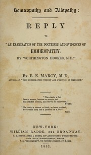 Homœopathy and allopathy by Erastus Edgerton Marcy