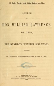 Cover of: All Indian treaty land titles declared worthless