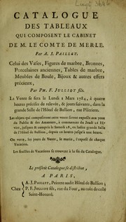 Cover of: Catalogue des tableaux qui composent le cabinet de M. le comte de Merle