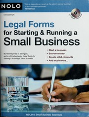 Cover of: Legal forms for starting & running a small business by Fred Steingold, Fred Steingold