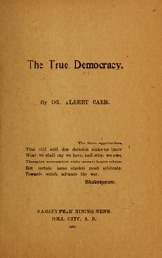 Cover of: The true democracy.