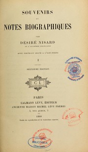 Souvenirs et notes biographiques by Jean Marie Napoléon Désiré Nisard