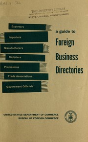 Cover of: A guide to foreign business directories.