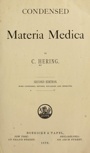 Cover of: Condensed materia medica