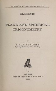 Cover of: Elements of plane and spherical trigonometry