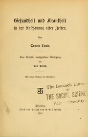 Cover of: Gesundheit und Krankheit in der Anschauung alter Zeiten