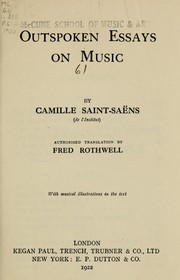 Cover of: Outspoken essays on music