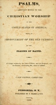 Cover of: Psalms, carefully suited to the Christian worship in the United States of America by Isaac Watts