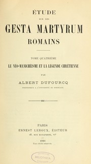 Cover of: Étude sur les Gesta martyrum romains