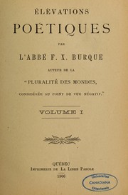 Cover of: Élévations poétiques