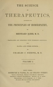 Cover of: The science of therapeutics: according to the principles of homoeopathy