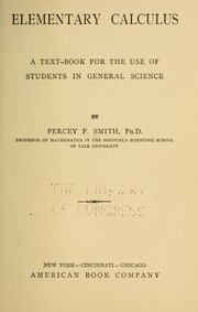 Cover of: Elementary calculus by Percey F. Smith