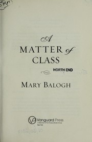 Cover of: A Matter of Class by Mary Balogh