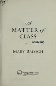 Cover of A Matter of Class