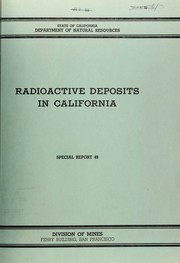 Cover of: Radioactive deposits in California