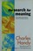 Cover of: The search for meaning