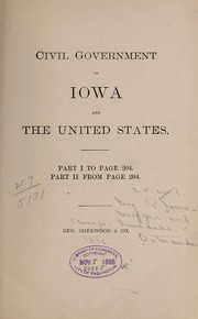 Cover of: Civil government of Iowa and the United States ... by N.] [from old catalog Rosenberger