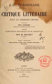 Cover of: Critique littéraire sous le premier empire