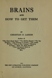 Cover of: Brains and how to get them | Christian Daa Larson