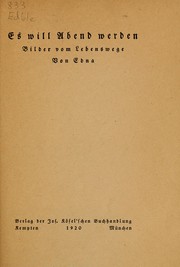 Cover of: Es will Abend werden