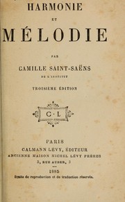 Cover of: Harmonie et mélodie