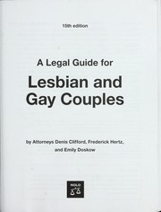Cover of: A legal guide for lesbian and gay couples by Denis Clifford