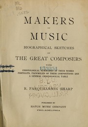 Cover of: Makers of music by R. Farquharson Sharp